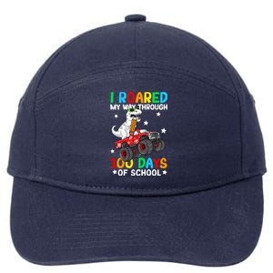 I Roared My Way Through 100 Days Of School Dinosaur Smarter Gift 7-Panel Snapback Hat