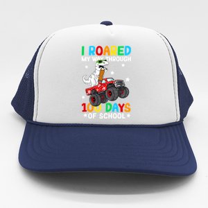 I Roared My Way Through 100 Days Of School Dinosaur Smarter Gift Trucker Hat