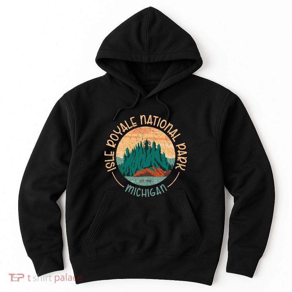 Isle Royale Michigan National Park Moose Sillhouete Hoodie