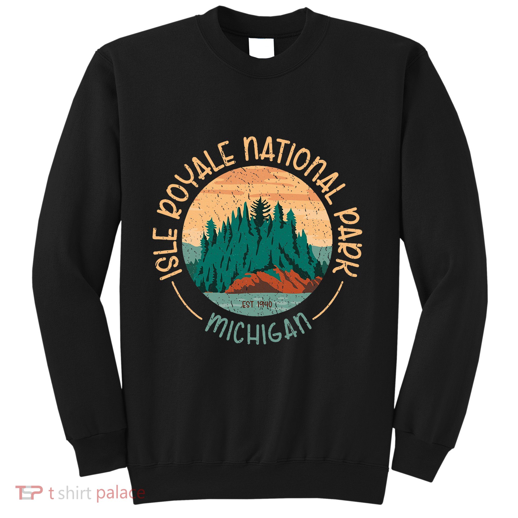 Isle Royale Michigan National Park Moose Sillhouete Sweatshirt