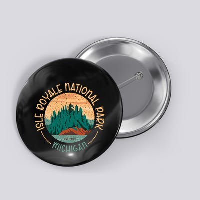 Isle Royale Michigan National Park Moose Sillhouete Button