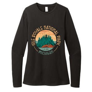 Isle Royale Michigan National Park Moose Sillhouete Womens CVC Long Sleeve Shirt