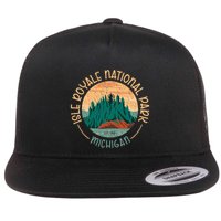 Isle Royale Michigan National Park Moose Sillhouete Flat Bill Trucker Hat