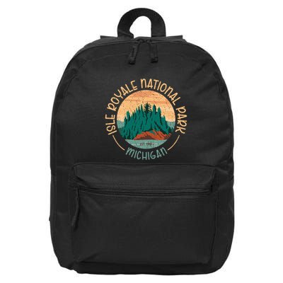 Isle Royale Michigan National Park Moose Sillhouete 16 in Basic Backpack