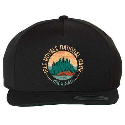 Isle Royale Michigan National Park Moose Sillhouete Wool Snapback Cap