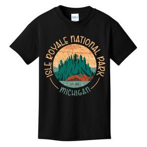 Isle Royale Michigan National Park Moose Sillhouete Kids T-Shirt