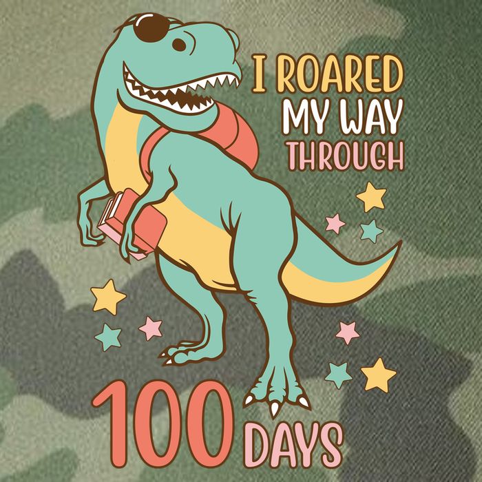 I Roared My Way Through 100 Days Dinosaur Legacy Tie Dye Trucker Hat