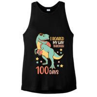 I Roared My Way Through 100 Days Dinosaur Ladies PosiCharge Tri-Blend Wicking Tank