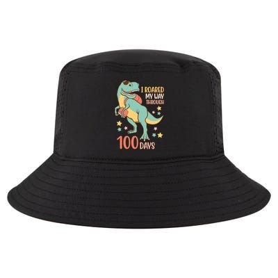 I Roared My Way Through 100 Days Dinosaur Cool Comfort Performance Bucket Hat