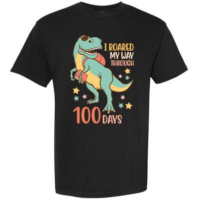 I Roared My Way Through 100 Days Dinosaur Garment-Dyed Heavyweight T-Shirt