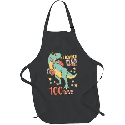 I Roared My Way Through 100 Days Dinosaur Full-Length Apron With Pockets