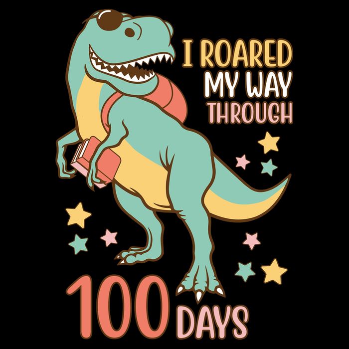 I Roared My Way Through 100 Days Dinosaur Backpack