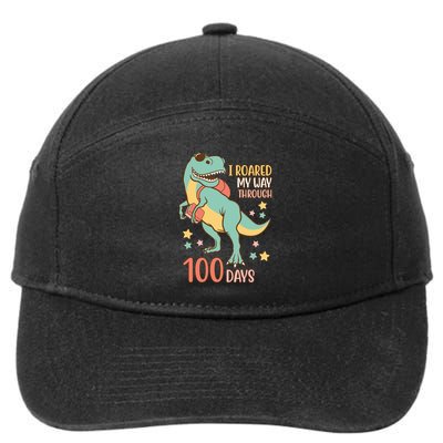 I Roared My Way Through 100 Days Dinosaur 7-Panel Snapback Hat