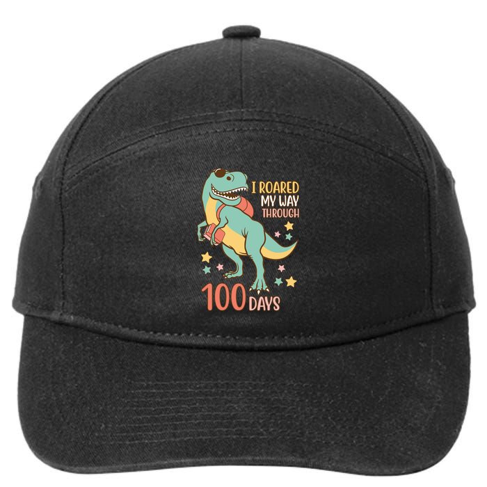 I Roared My Way Through 100 Days Dinosaur 7-Panel Snapback Hat