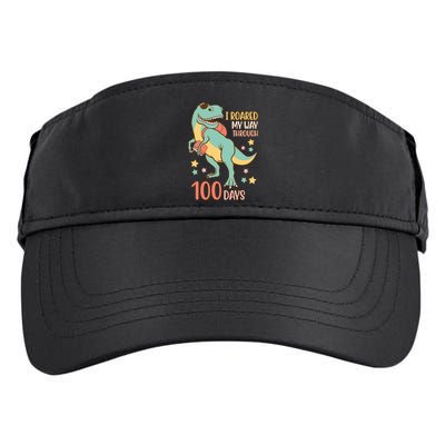 I Roared My Way Through 100 Days Dinosaur Adult Drive Performance Visor