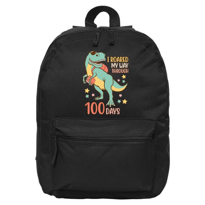 I Roared My Way Through 100 Days Dinosaur 16 in Basic Backpack