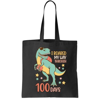I Roared My Way Through 100 Days Dinosaur Bag