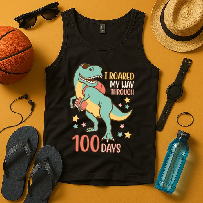 I Roared My Way Through 100 Days Dinosaur Tank Top