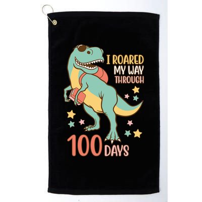I Roared My Way Through 100 Days Dinosaur Golf Towel