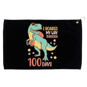 I Roared My Way Through 100 Days Dinosaur Grommeted Golf Towel