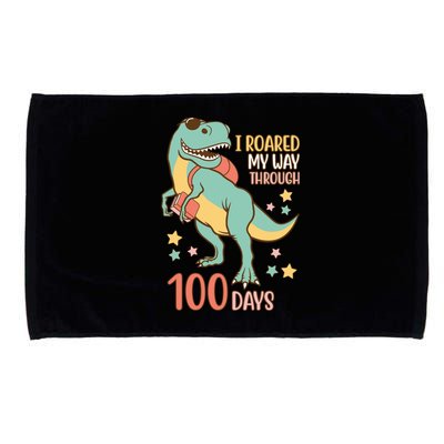 I Roared My Way Through 100 Days Dinosaur Microfiber Hand Towel