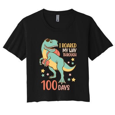 I Roared My Way Through 100 Days Dinosaur Crop Top