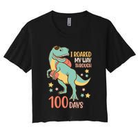 I Roared My Way Through 100 Days Dinosaur Crop Top