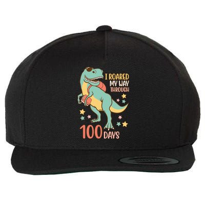 I Roared My Way Through 100 Days Dinosaur Wool Snapback Cap