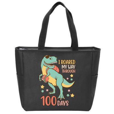 I Roared My Way Through 100 Days Dinosaur Zip Tote Bag