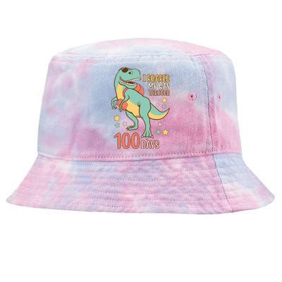 I Roared My Way Through 100 Days Dinosaur Tie-Dyed Bucket Hat