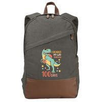 I Roared My Way Through 100 Days Dinosaur Cotton Canvas Backpack