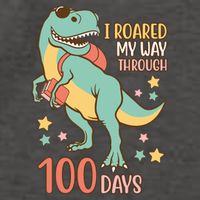 I Roared My Way Through 100 Days Dinosaur Vector Backpack