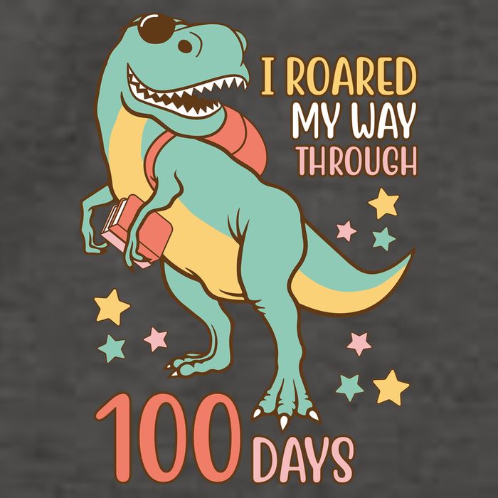 I Roared My Way Through 100 Days Dinosaur Vector Backpack