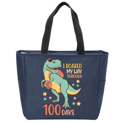 I Roared My Way Through 100 Days Dinosaur Zip Tote Bag