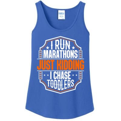 I Run Marathons Just Ding Chase Funny Mom Gift Ladies Essential Tank