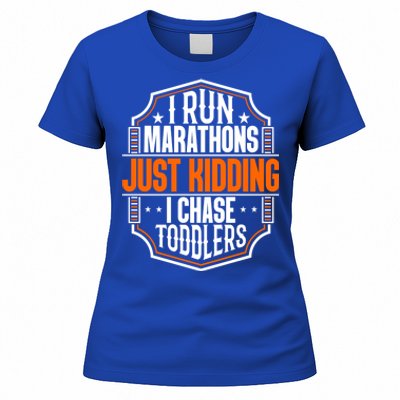 I Run Marathons Just Ding Chase Funny Mom Gift Women's T-Shirt