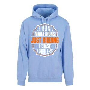 I Run Marathons Just Ding Chase Funny Mom Gift Unisex Surf Hoodie