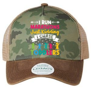 I Run Marathons Just Ding Chase Teacher Mom Gift Legacy Tie Dye Trucker Hat