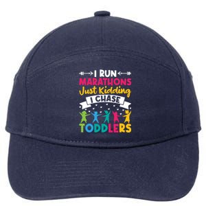 I Run Marathons Just Ding Chase Teacher Mom Gift 7-Panel Snapback Hat