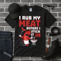 I Rub My Meat Before I Stick It In Design Summer BBQ Theme Tall T-Shirt