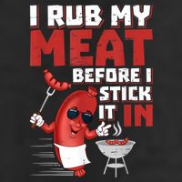 I Rub My Meat Before I Stick It In Design Summer BBQ Theme 11oz C Handle Ceramic Mug