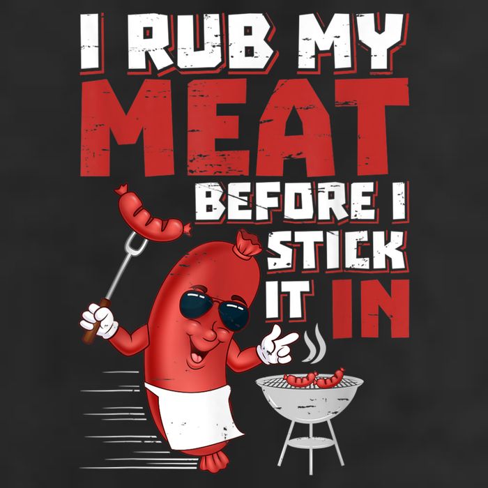 I Rub My Meat Before I Stick It In Design Summer BBQ Theme 11oz C Handle Ceramic Mug