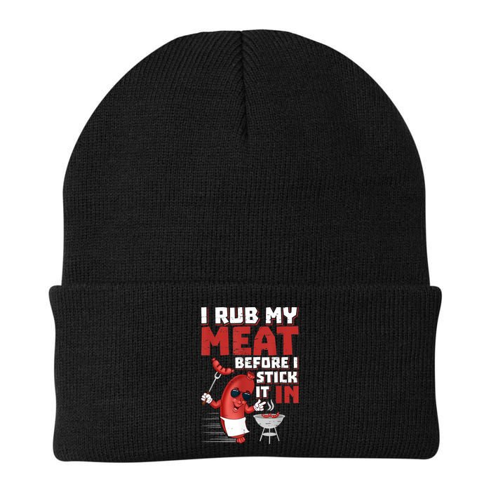 I Rub My Meat Before I Stick It In Design Summer BBQ Theme Beanie