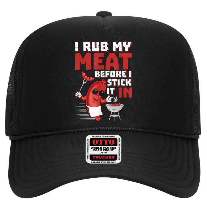 I Rub My Meat Before I Stick It In Design Summer BBQ Theme Hat