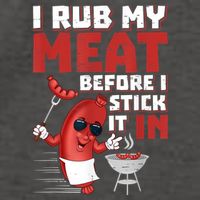 I Rub My Meat Before I Stick It In Design Summer BBQ Theme Vector Backpack