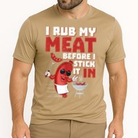 I Rub My Meat Before I Stick It In Design Summer BBQ Theme Cooling Performance Crew T-Shirt