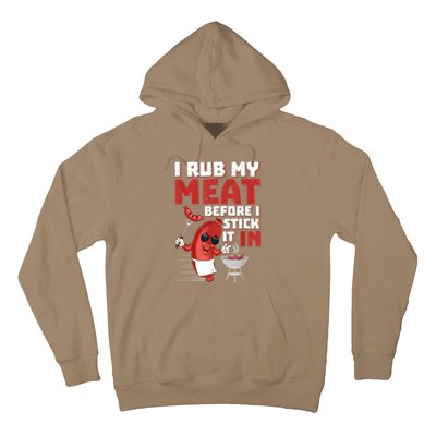 I Rub My Meat Before I Stick It In Design Summer BBQ Theme Hoodie