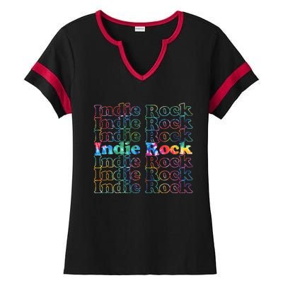 Indie Rock Music Tie Dye Ladies Halftime Notch Neck Tee