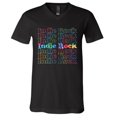 Indie Rock Music Tie Dye V-Neck T-Shirt