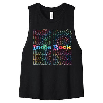 Indie Rock Music Tie Dye Women's Racerback Cropped Tank